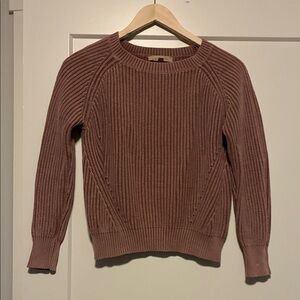Philosophy Mauve Crew Neck Cable Knit Sweater